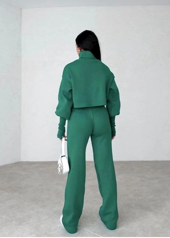 Kadın Yeşil Triko Takım - Görsel 6
