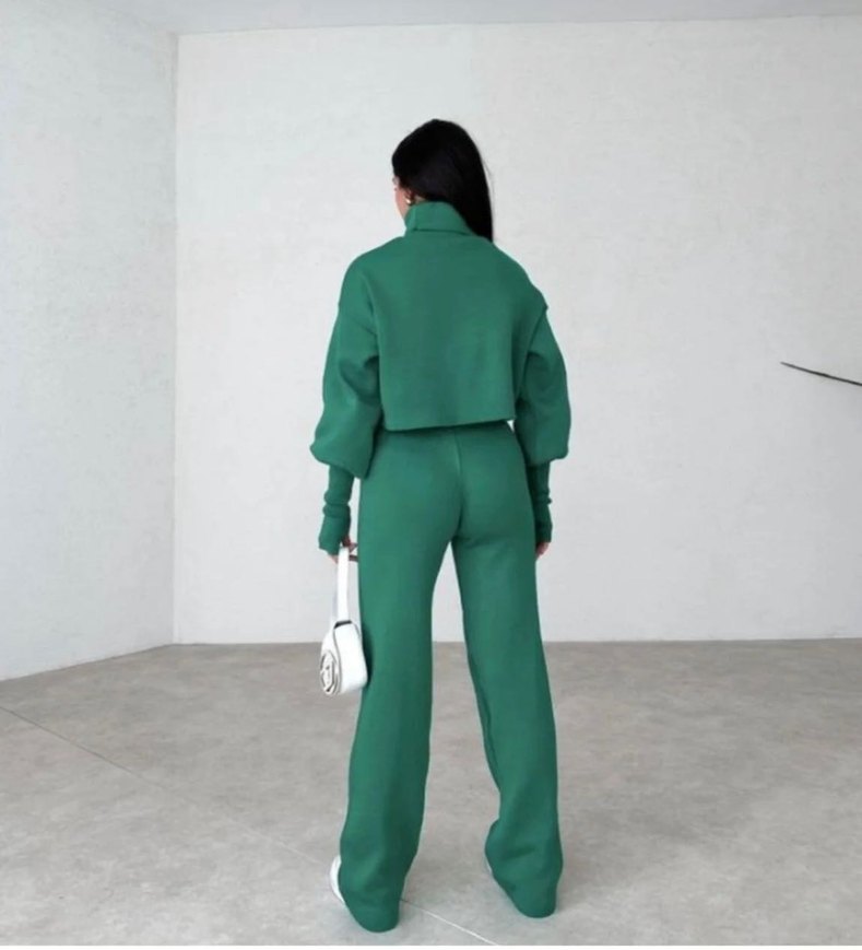 Yeşil triko takım - Görsel 5