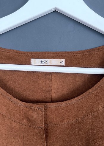 Kısa Kollu Bohem Kadın Süet Elbise - Görsel 2