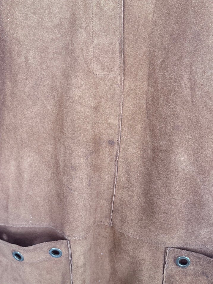 Kısa Kollu Bohem Kadın Süet Elbise - Görsel 4