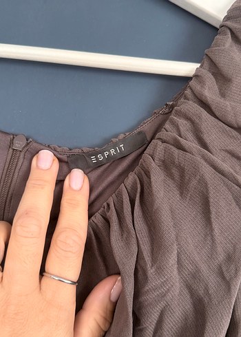 Bej Drapeli Midi Bohem Elbise - Görsel 4