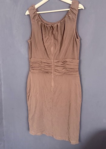 Bej Drapeli Midi Bohem Elbise - Görsel 3