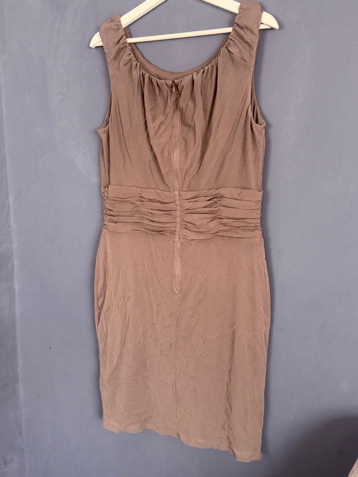 Bej Drapeli Midi Bohem Elbise - Görsel 3