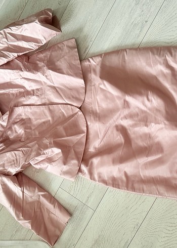 Kadın Bej İpek Görünümlü Midi Takım - Görsel 7