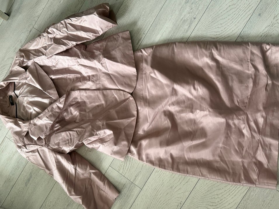 Kadın Bej İpek Görünümlü Midi Takım - Görsel 5