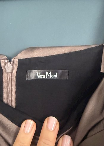 Drapeli Straplez Bej Midi Abiye Elbise - Görsel 4