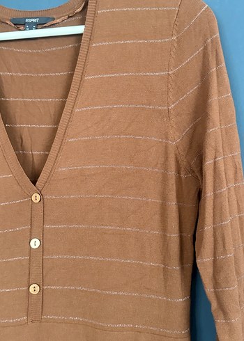 Düğmeli V Yaka Uzun Kollu Bohem Elbise - Görsel 5