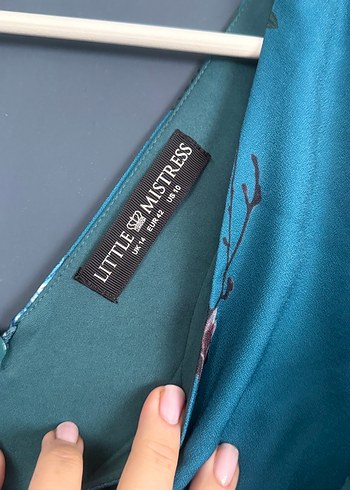 Dantel Detaylı Turkuaz Çiçekli Bohem Kimono - Görsel 2