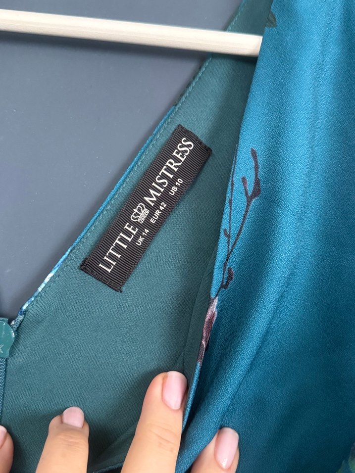 Dantel Detaylı Turkuaz Çiçekli Bohem Kimono - Görsel 2