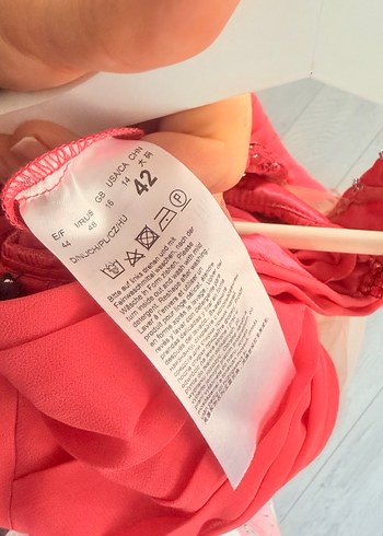 Pembe Pilili Askılı Midi Abiye Elbise - Görsel 5