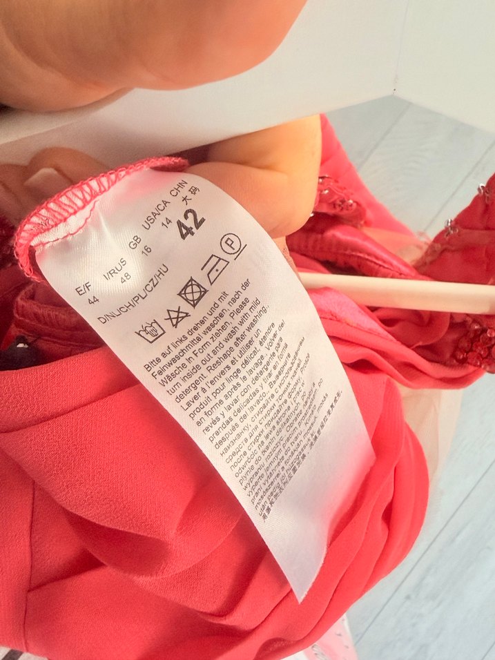 Pembe Pilili Askılı Midi Abiye Elbise - Görsel 5