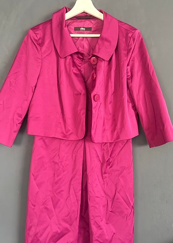 Pembe Drapeli Midi V Yaka Abiye Elbise - Görsel 5