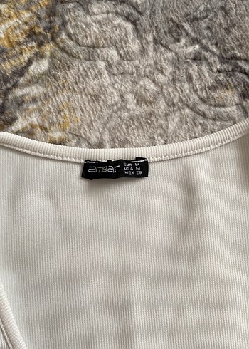 m Beden beyaz Renk Beyaz Kısa Kollu Crop Top