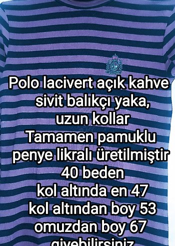 40 beden pamuklu likralı Polo Tişört - Görsel 6
