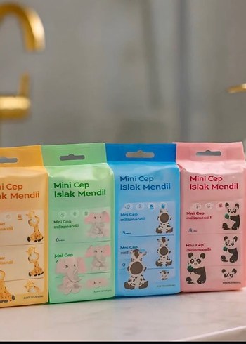 Pastel Renkli Mini Cep Mendil Seti - Görsel 6