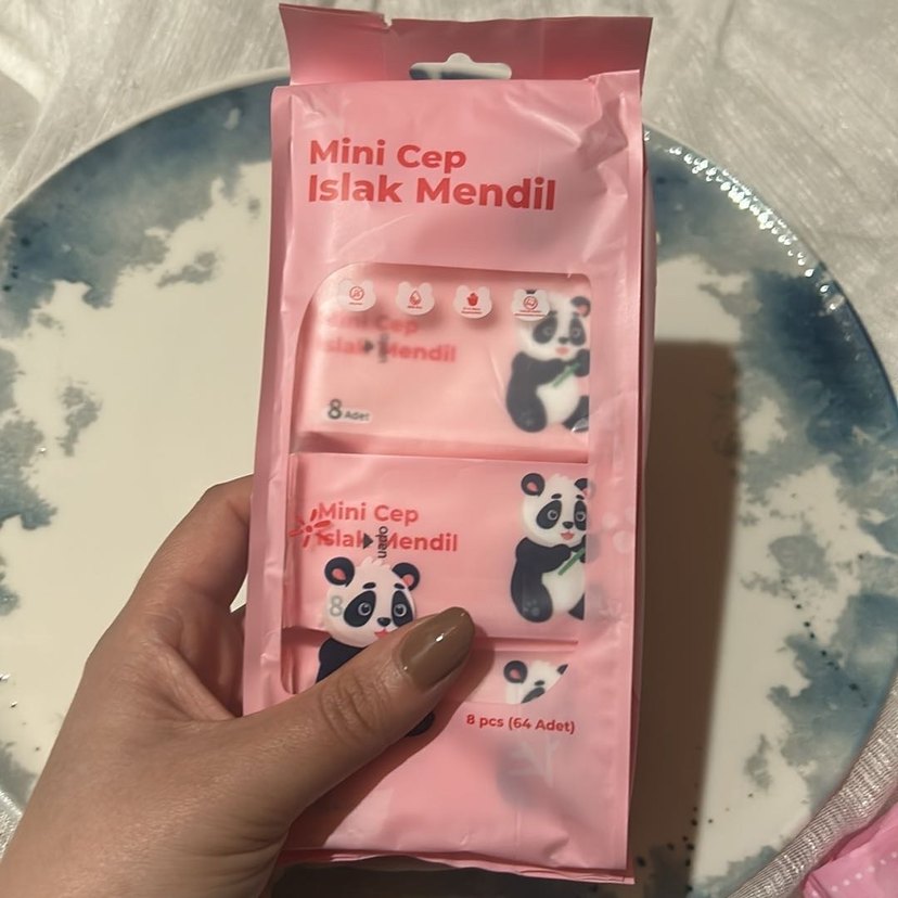 Pembe Mini Cep Islak Mendil 8'li - Görsel 3