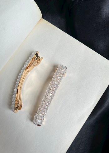 Altın Renkli Parlak Saç Tokaları Seti - Görsel 3