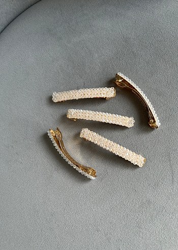 Altın Renkli Parlak Saç Tokaları Seti - Görsel 5