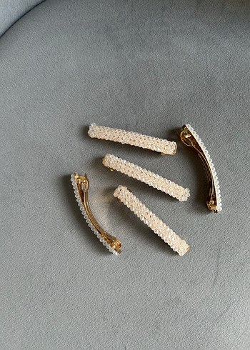 Altın Renkli Parlak Saç Tokaları Seti - Görsel 6