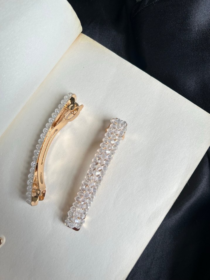 Altın Renkli Parlak Saç Tokaları Seti - Görsel 3