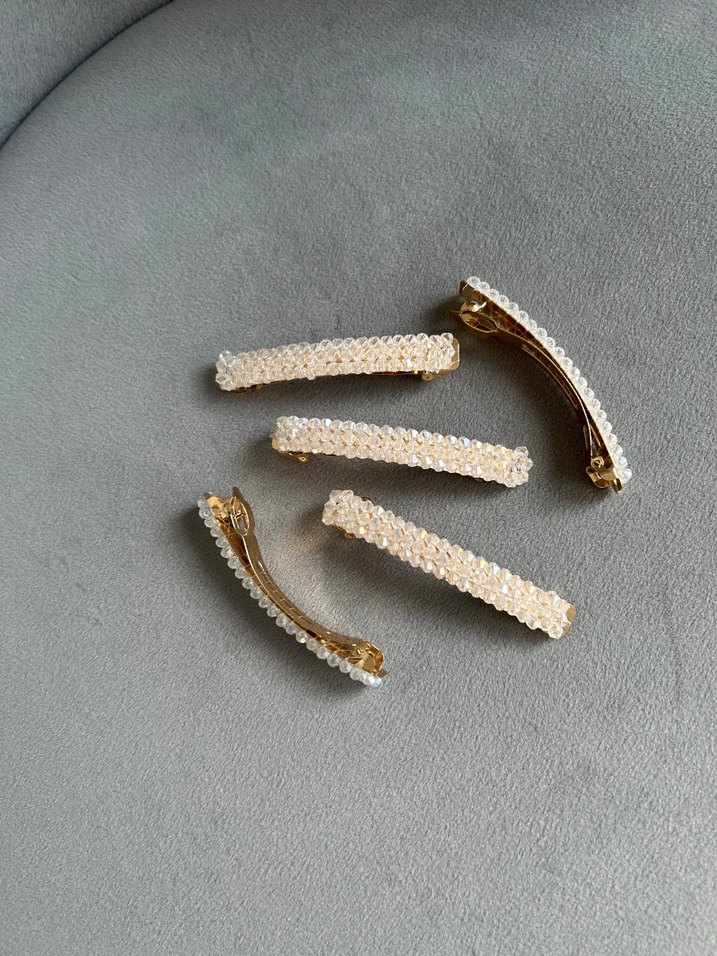 Altın Renkli Parlak Saç Tokaları Seti - Görsel 5