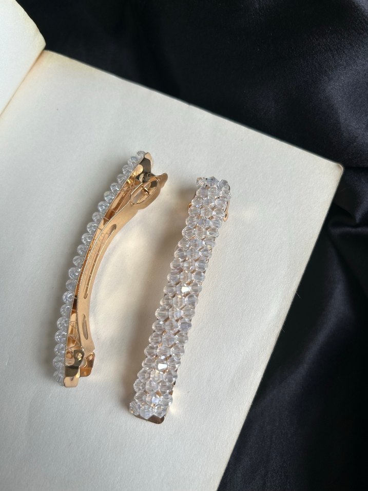 Altın Renkli Parlak Saç Tokaları Seti - Görsel 2