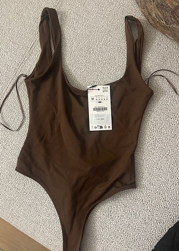 Kahverengi Sade Kadın Mayo - Görsel 2