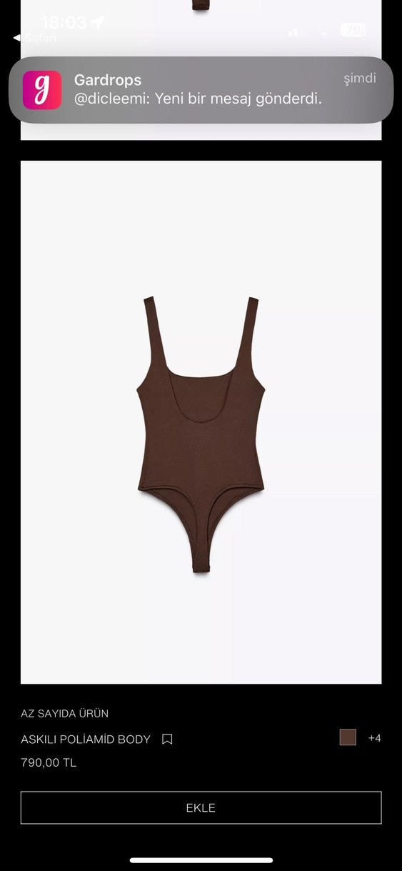 Kahverengi Sade Kadın Mayo - Görsel 4