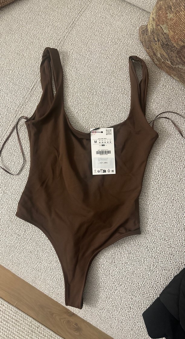 Kahverengi Sade Kadın Mayo - Görsel 2