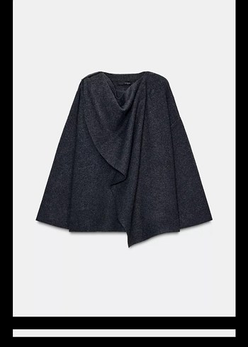 Fularlı triko pelerin - Görsel 3