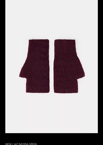 Bordo Örgü Kadın Eldiven - Görsel 2