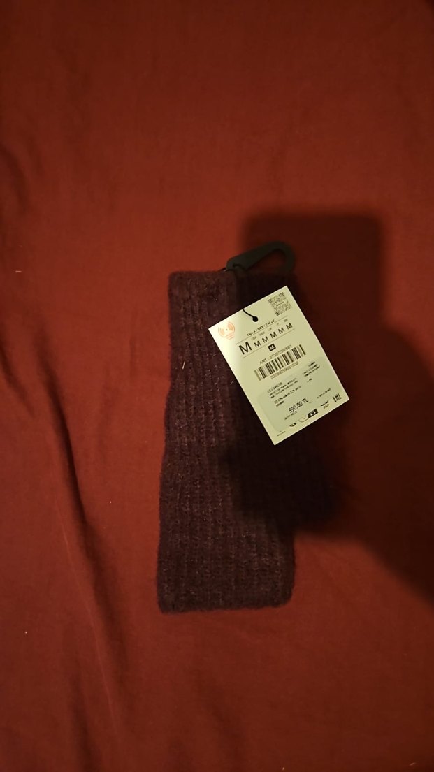 Bordo Örgü Kadın Eldiven - Görsel 3