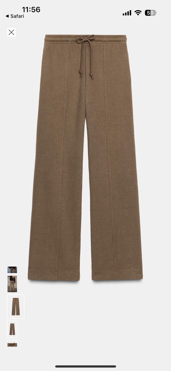 Bej Kadın Rahat Kesim Kumaş Pantolon - Görsel 4