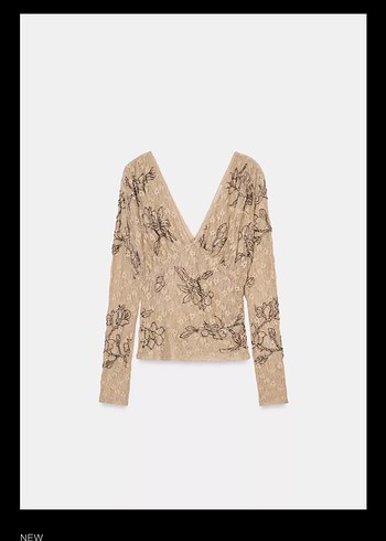 Boncuk islemeli bluz - Görsel 2