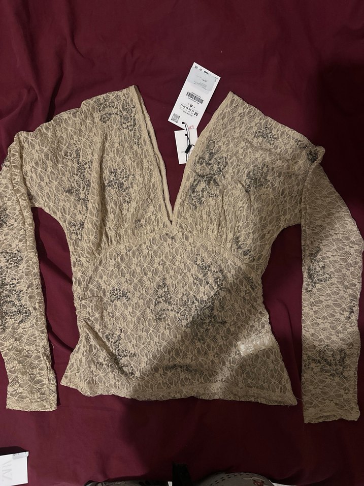 Boncuk islemeli bluz - Görsel 4