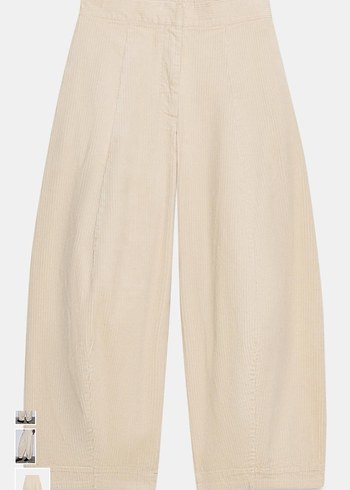 Kadife ekru Kadın Pantolon - Görsel 2