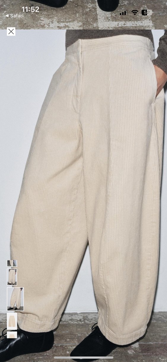 Kadife ekru Kadın Pantolon - Görsel 5