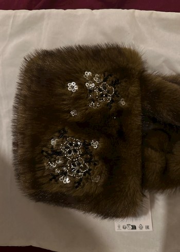 Kahverengi Kürklü Nakışlı Kadın Çanta - Görsel 4