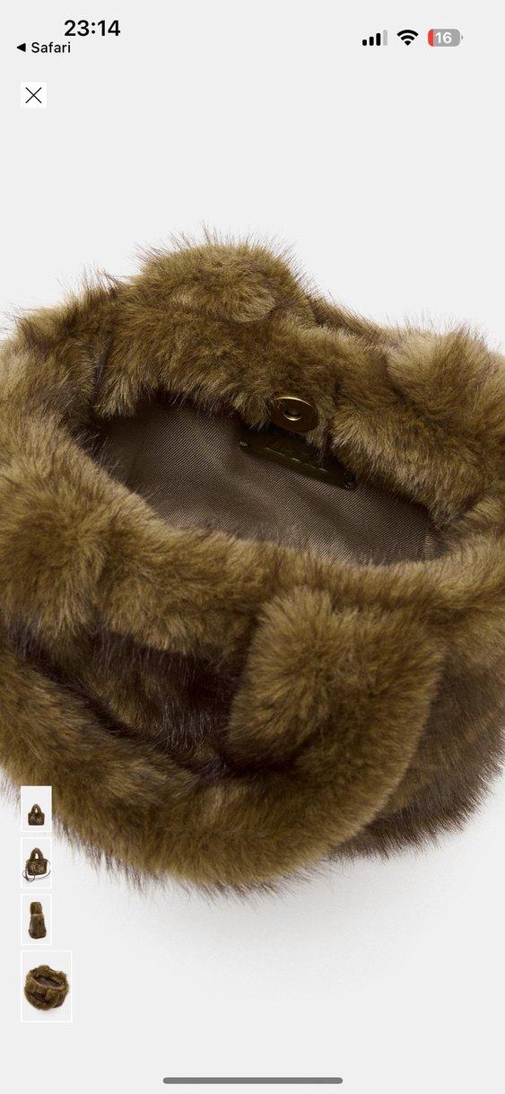 Kahverengi Kürklü Nakışlı Kadın Çanta - Görsel 5