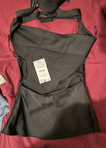 Saten fularli top - Görsel 5