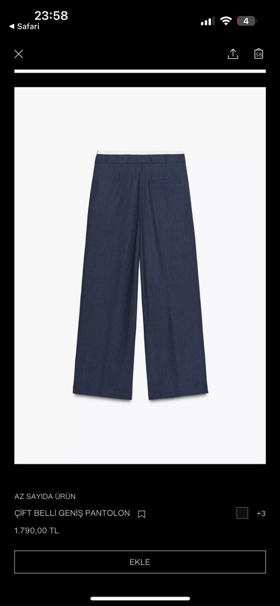 Çift belli geniş pantalon - Görsel 4