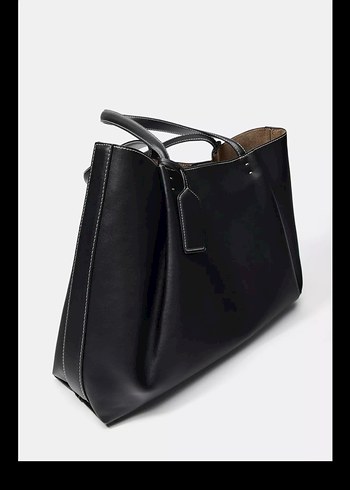 Siyah Deri Minimalist Kadın Çanta - Görsel 2