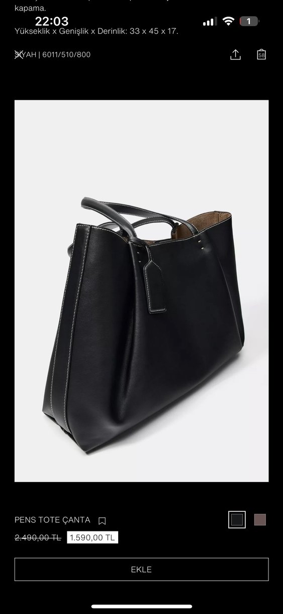 Siyah Deri Minimalist Kadın Çanta - Görsel 2