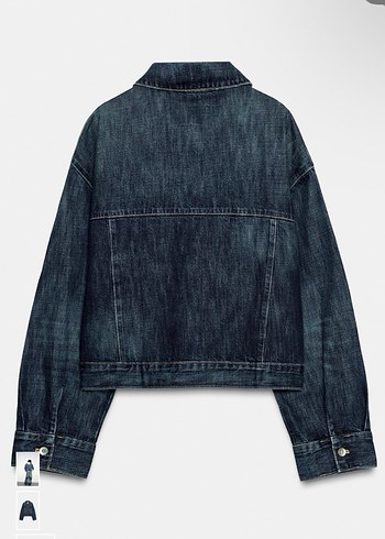 Kadın Lacivert Düğmeli Denim Ceket - Görsel 5