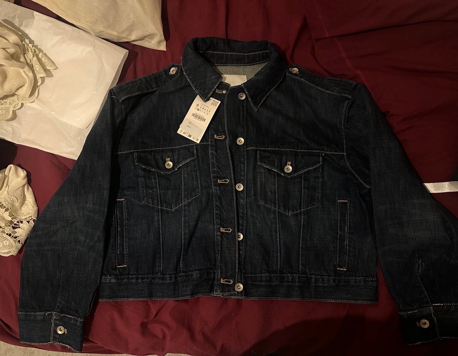 Kadın Lacivert Düğmeli Denim Ceket - Görsel 2