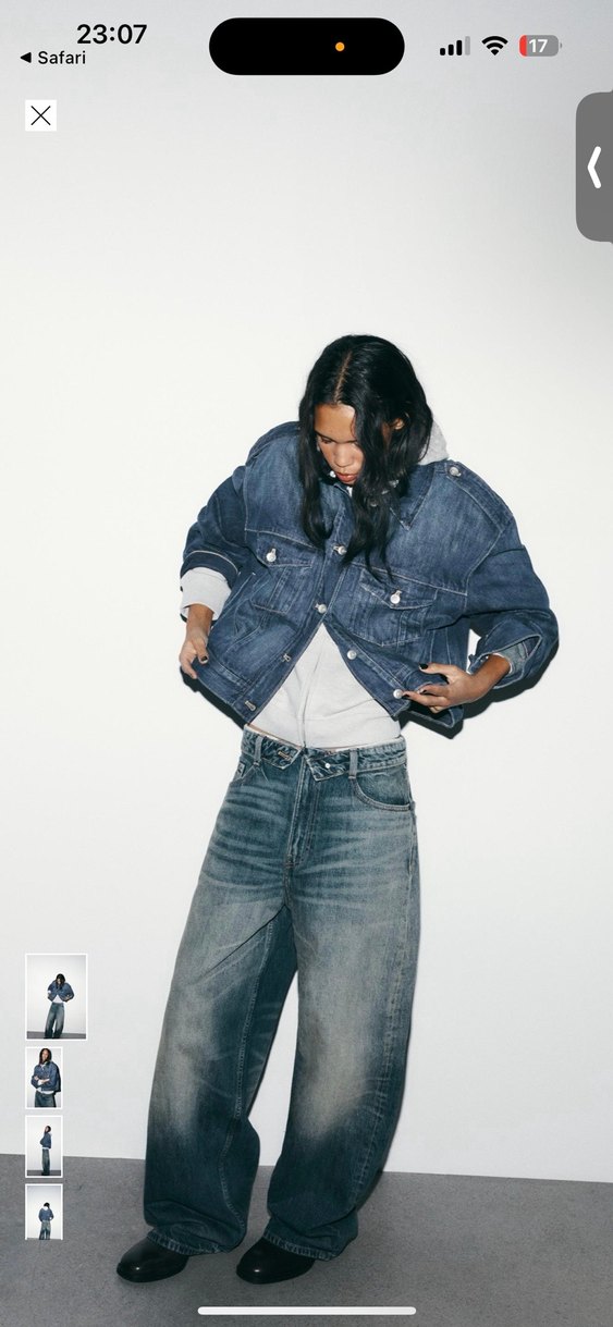 Kadın Lacivert Düğmeli Denim Ceket - Görsel 3