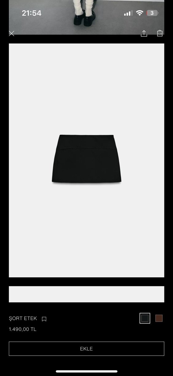 Siyah Mini Kadın Etek - Görsel 2