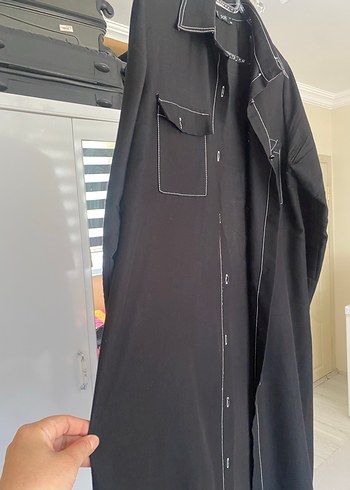 Diğer Düğmeli Siyah Uzun tunik