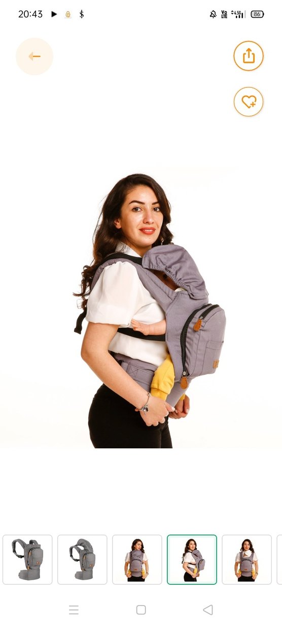 Gri Bebek Taşıyıcı Kanguru - Görsel 3