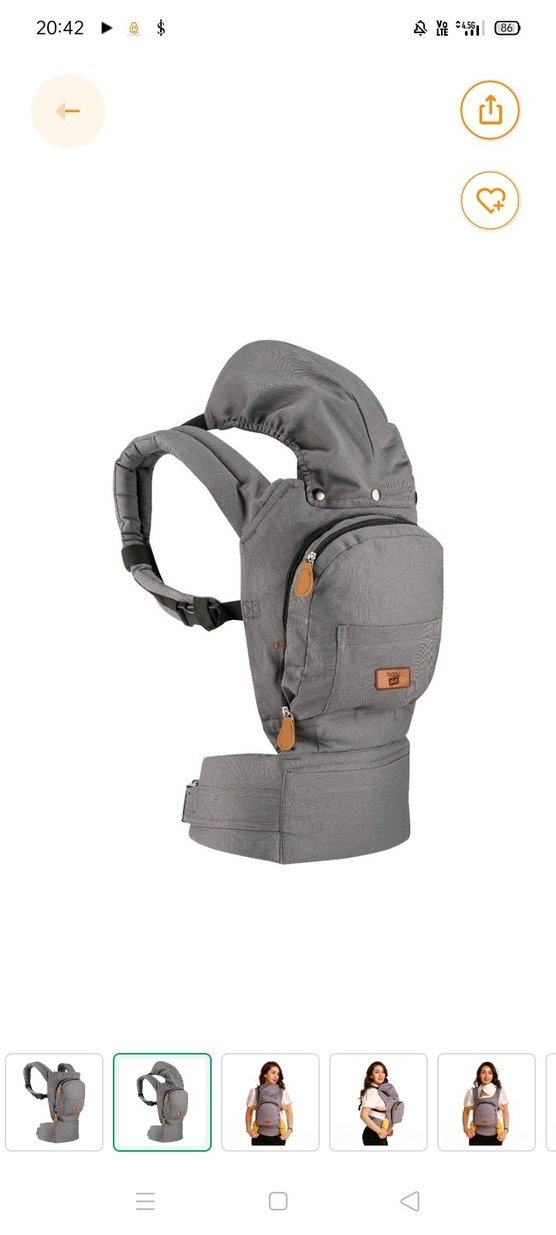 Gri Bebek Taşıyıcı Kanguru - Görsel 2